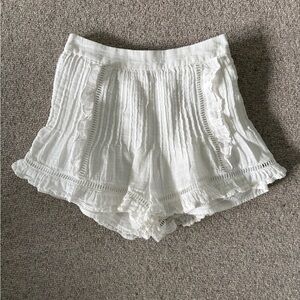 Sabo Skirt High Waist Ruffle Shorts White Size Small
